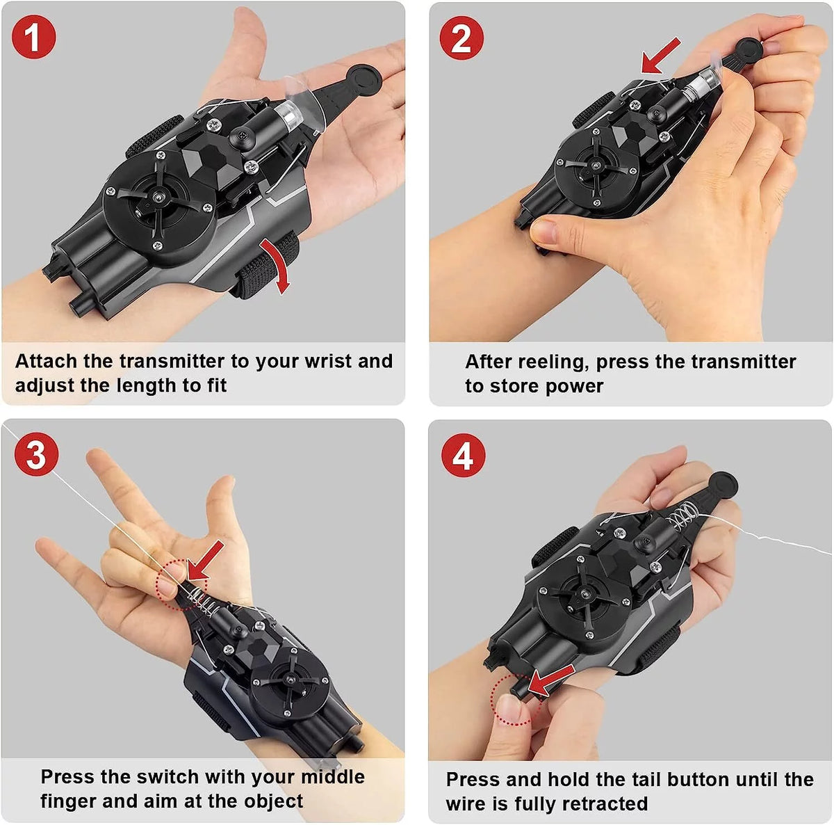 Black Electric Spider String Shooter Toy Y887