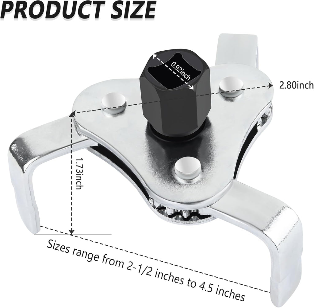 3 Jaw 2 Way Adjustable Oil Filter Wrench Tool U41639