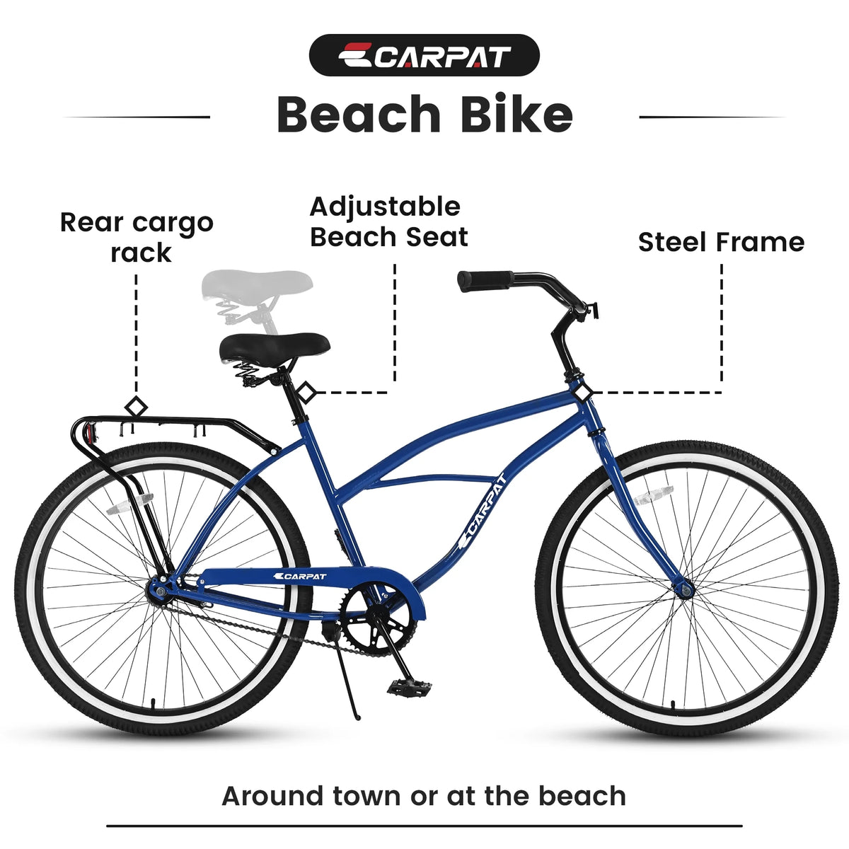 26 inch Women's Steel Frame Beach Cruiser Bike Z8151