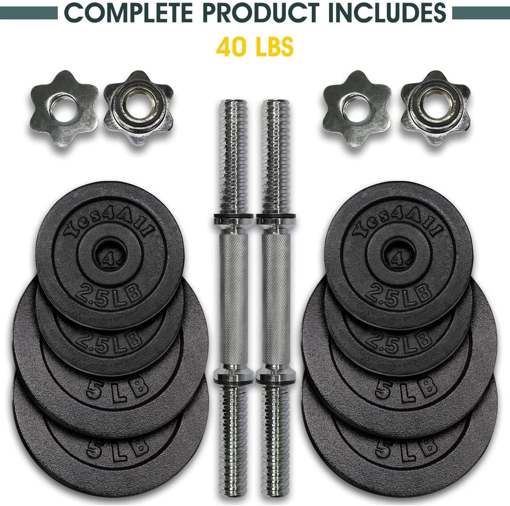 Adjustable 50 lbs Cast Iron Dumbbell Set J575971