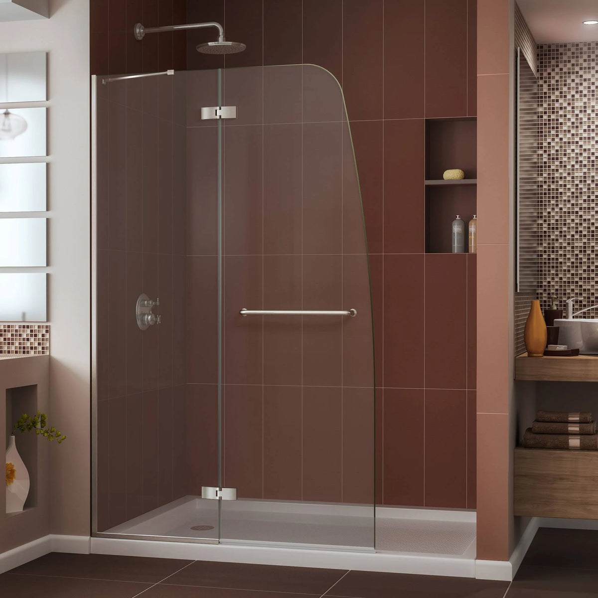 Frameless Shower Door in Brushed Nickel H35435