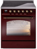 30 Induction Range with Electric Oven in Burgundy G932322