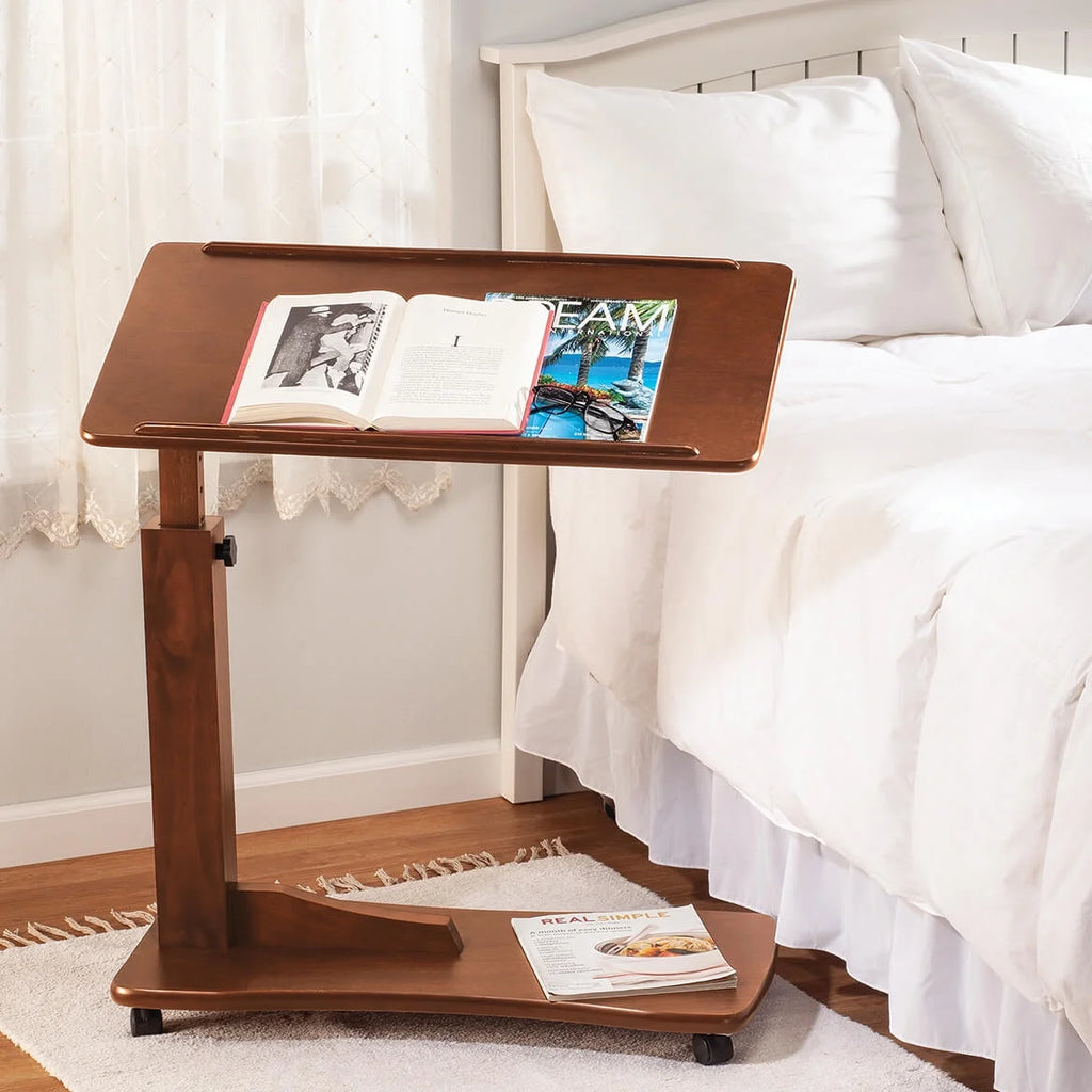 Oak C Shaped Side Accent Table Q54285