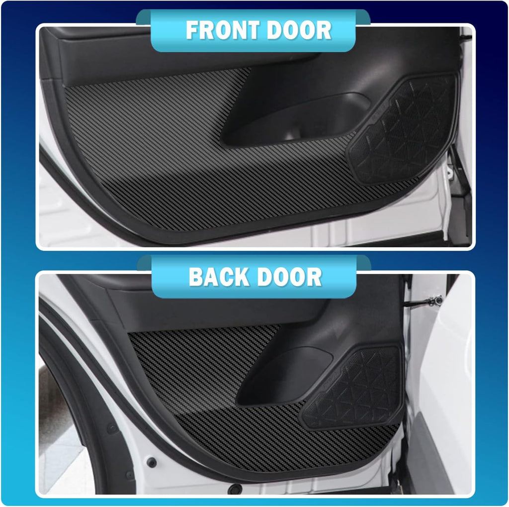 Carbon Fiber Texture Side Door Anti-Kick Threshold Protection Decal Panel W5740