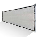 Grey Privacy Fence Screen HDPE Mesh Windscreen with Reinforced Grommets W9818