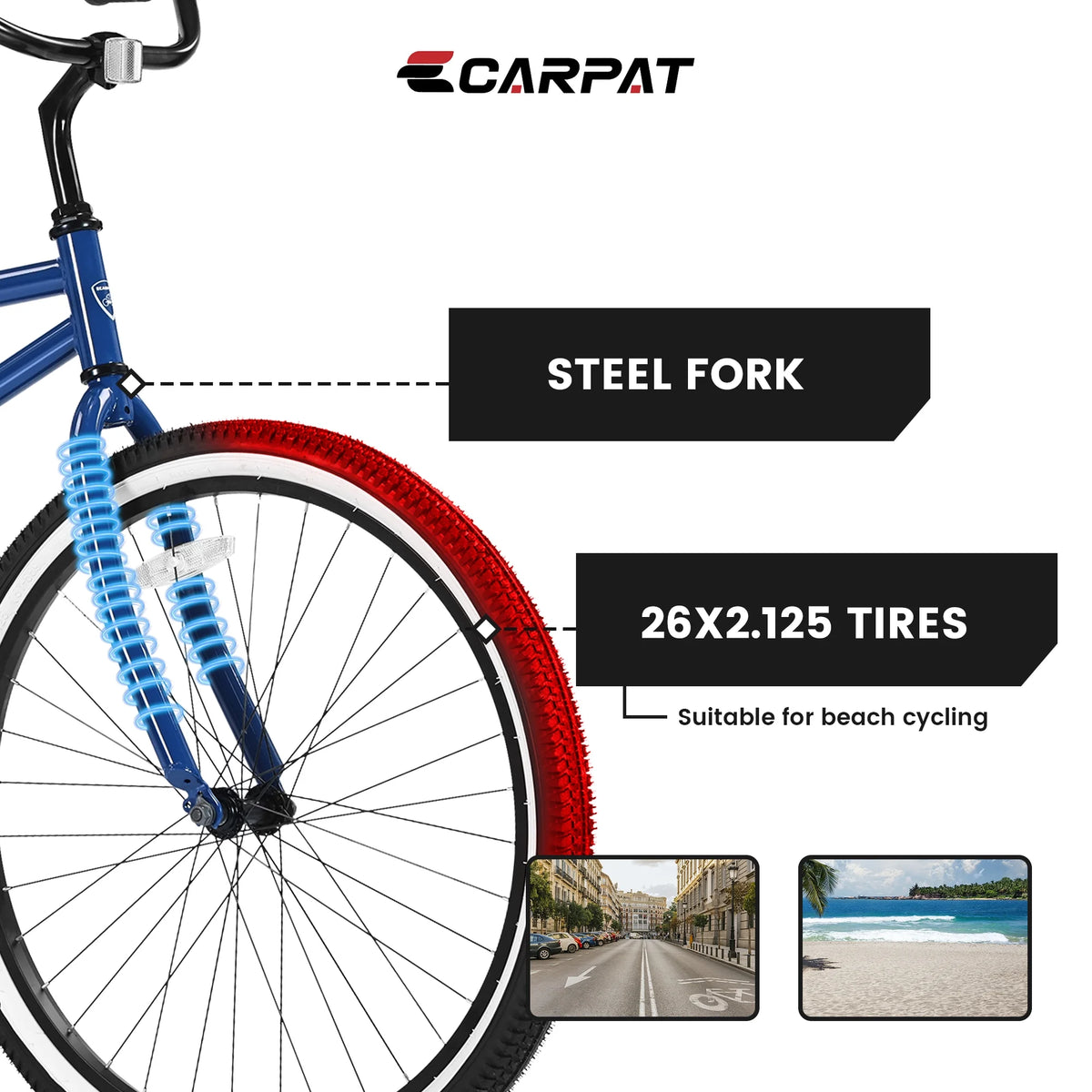 26 inch Women's Steel Frame Beach Cruiser Bike Z8151
