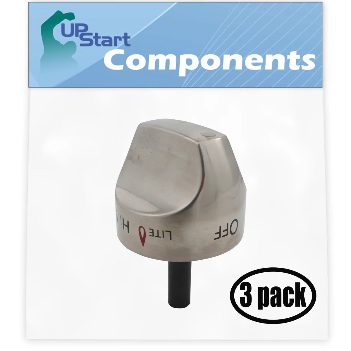 3 Pack Stainless Steel Control Knob Assembly E71556