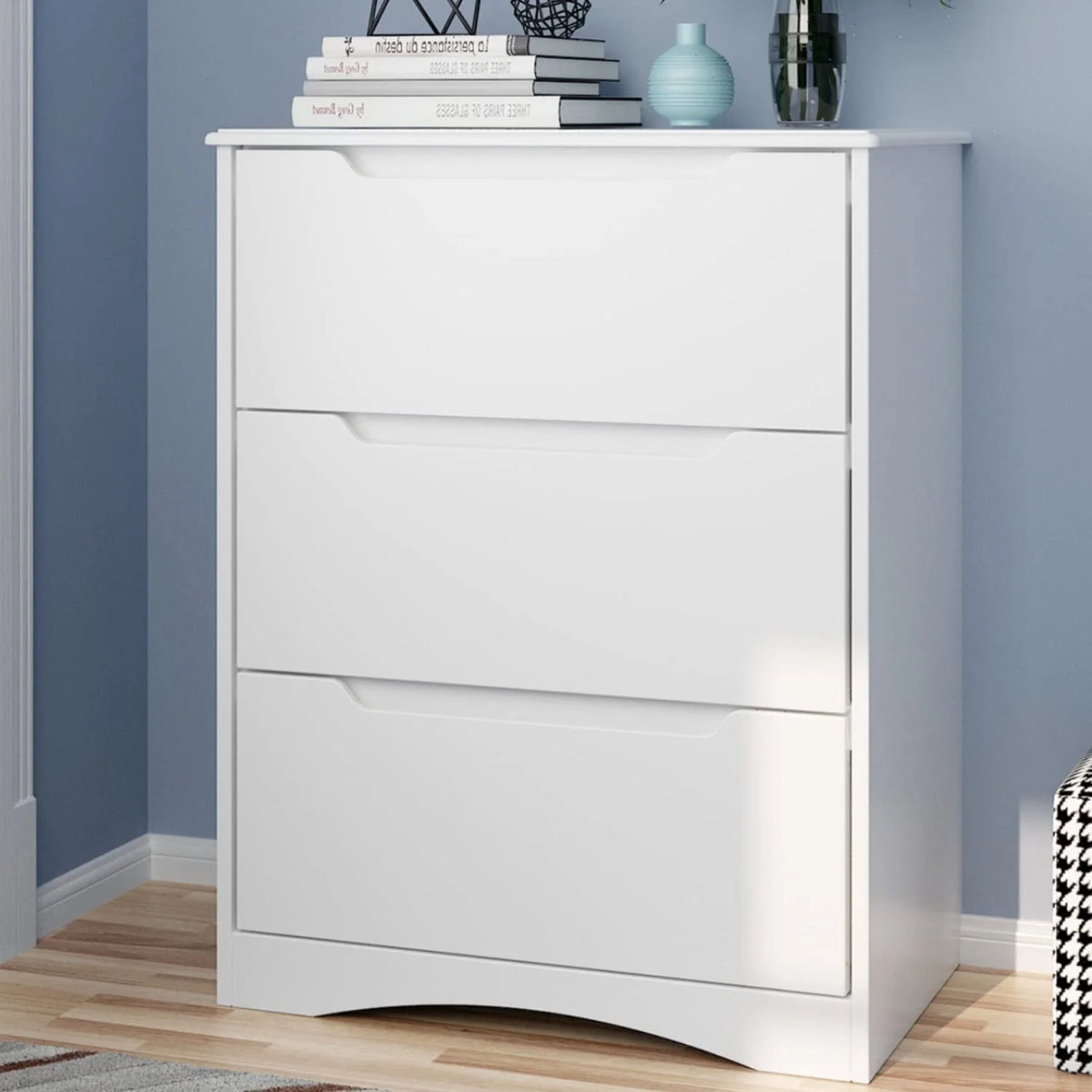 White 3 Drawer Wood Dresser G159659