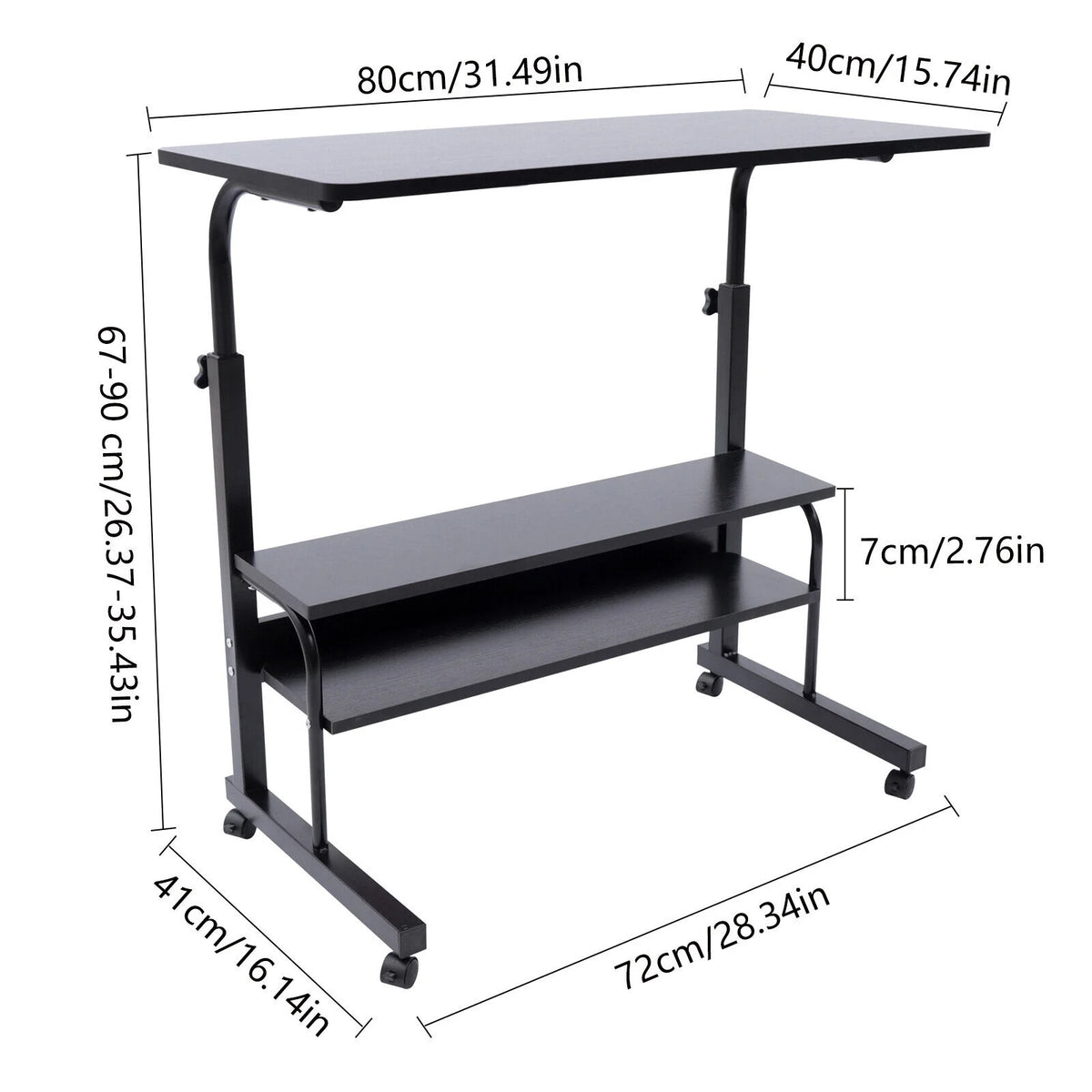 Adjustable Height Desk with Wheels A2902