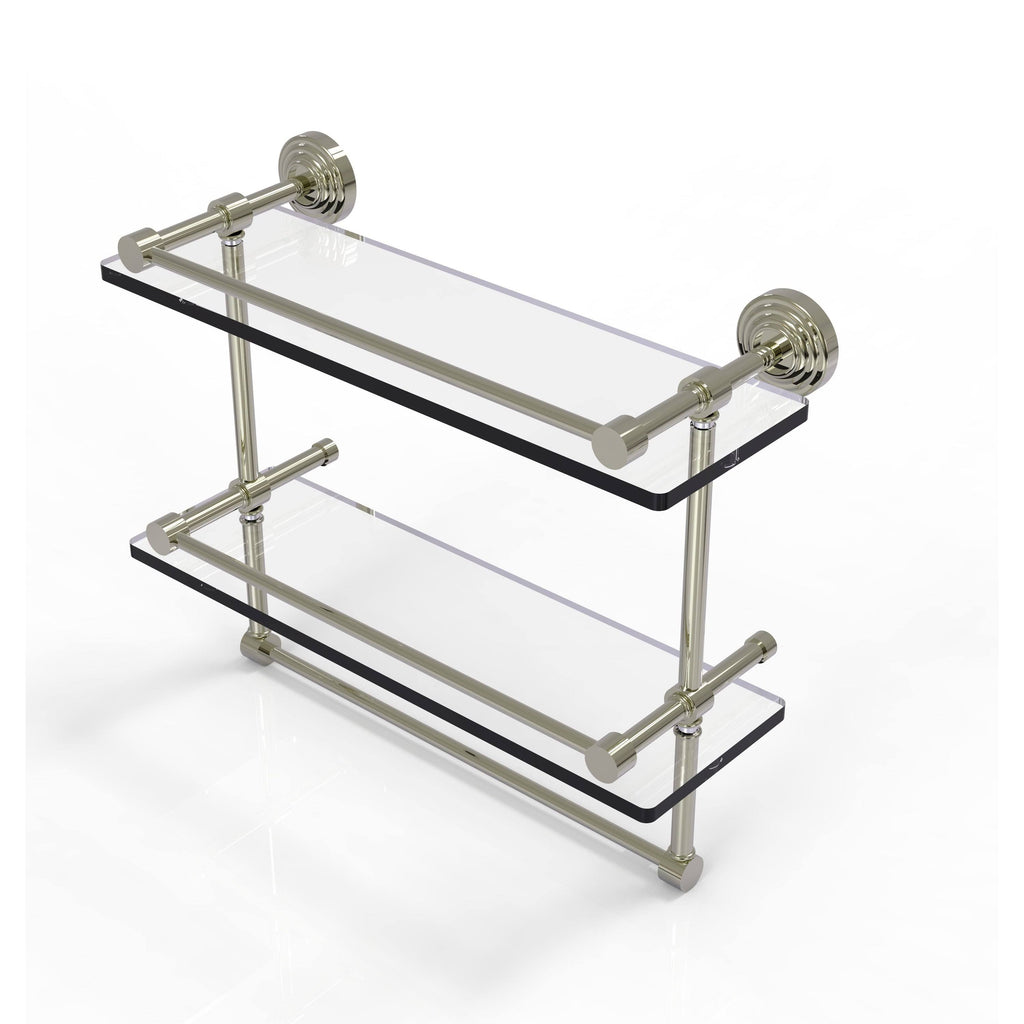 22 inch Double Glass Shelf with Towel Bar, Venetian Bronze C712