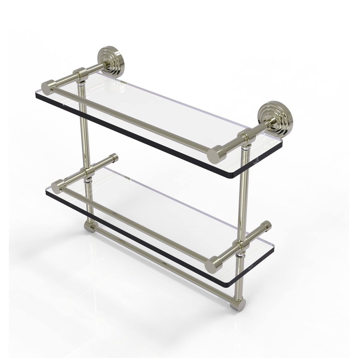22 inch Double Glass Shelf with Towel Bar, Venetian Bronze C712