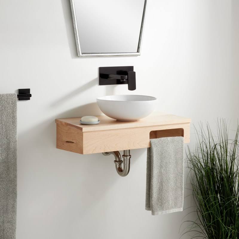 Unfinished Maple Single Vanity Set with Maple Cabinet and Vanity Top U7987