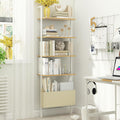 Oak 4-Tier Wall Mount Bookshelf Z814