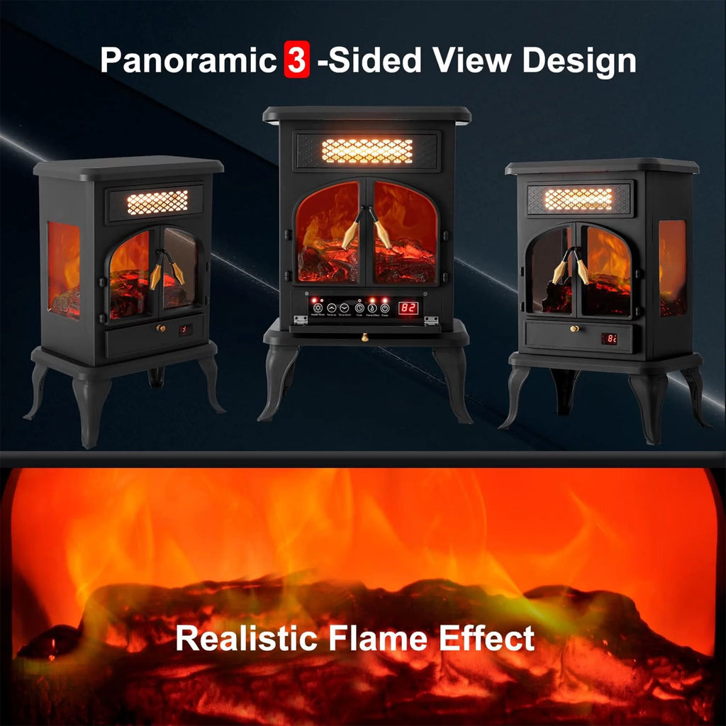 Freestanding Portable Electric Fireplace Heater Stove S418