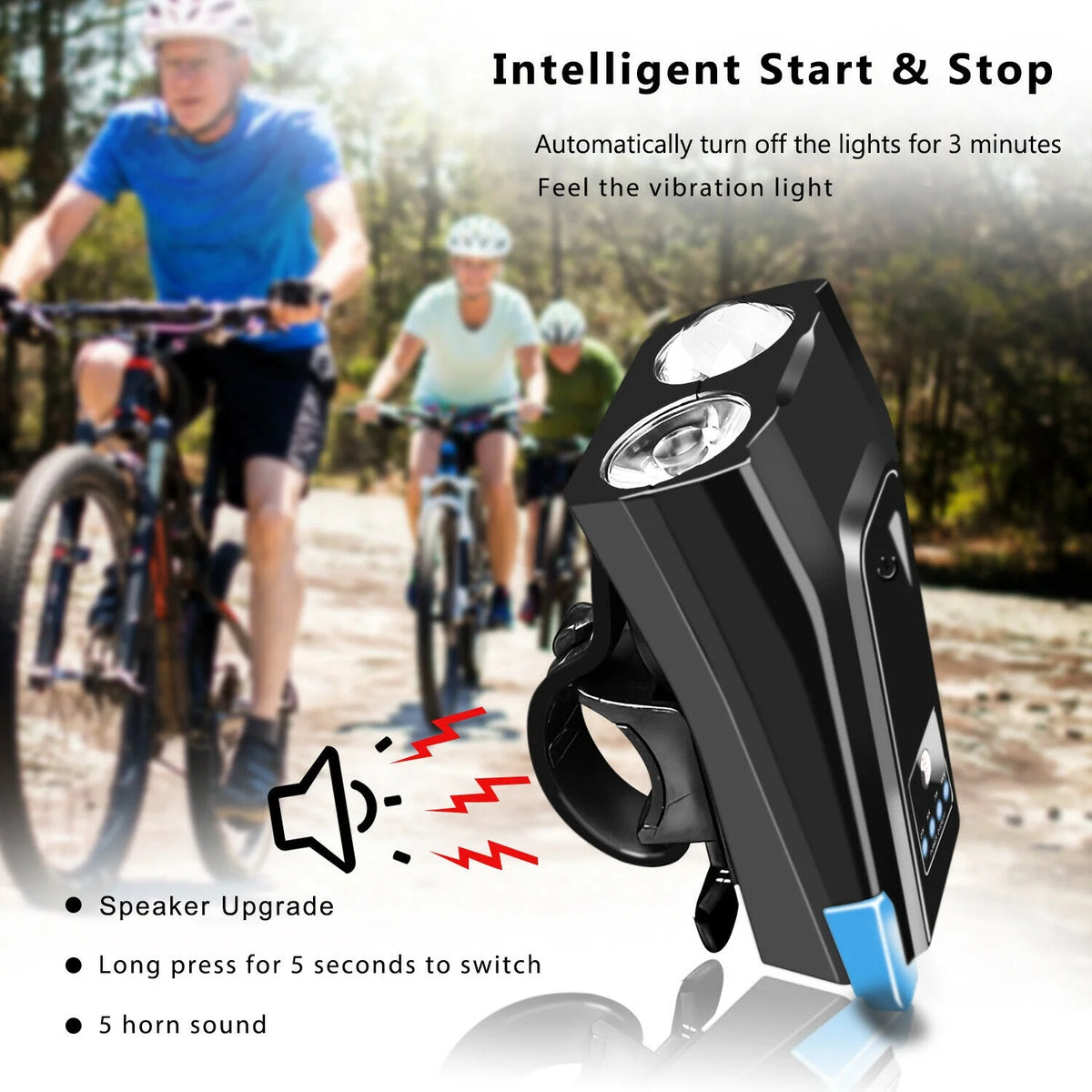 Black+Green Bicycle Front Lamp V563270