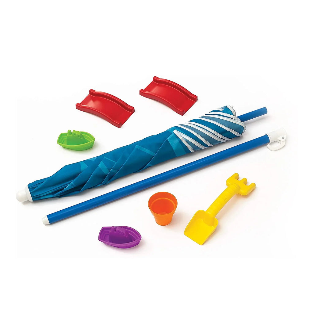 Blue Plastic Sandbox and Water Table with Cover and Umbrella S265494