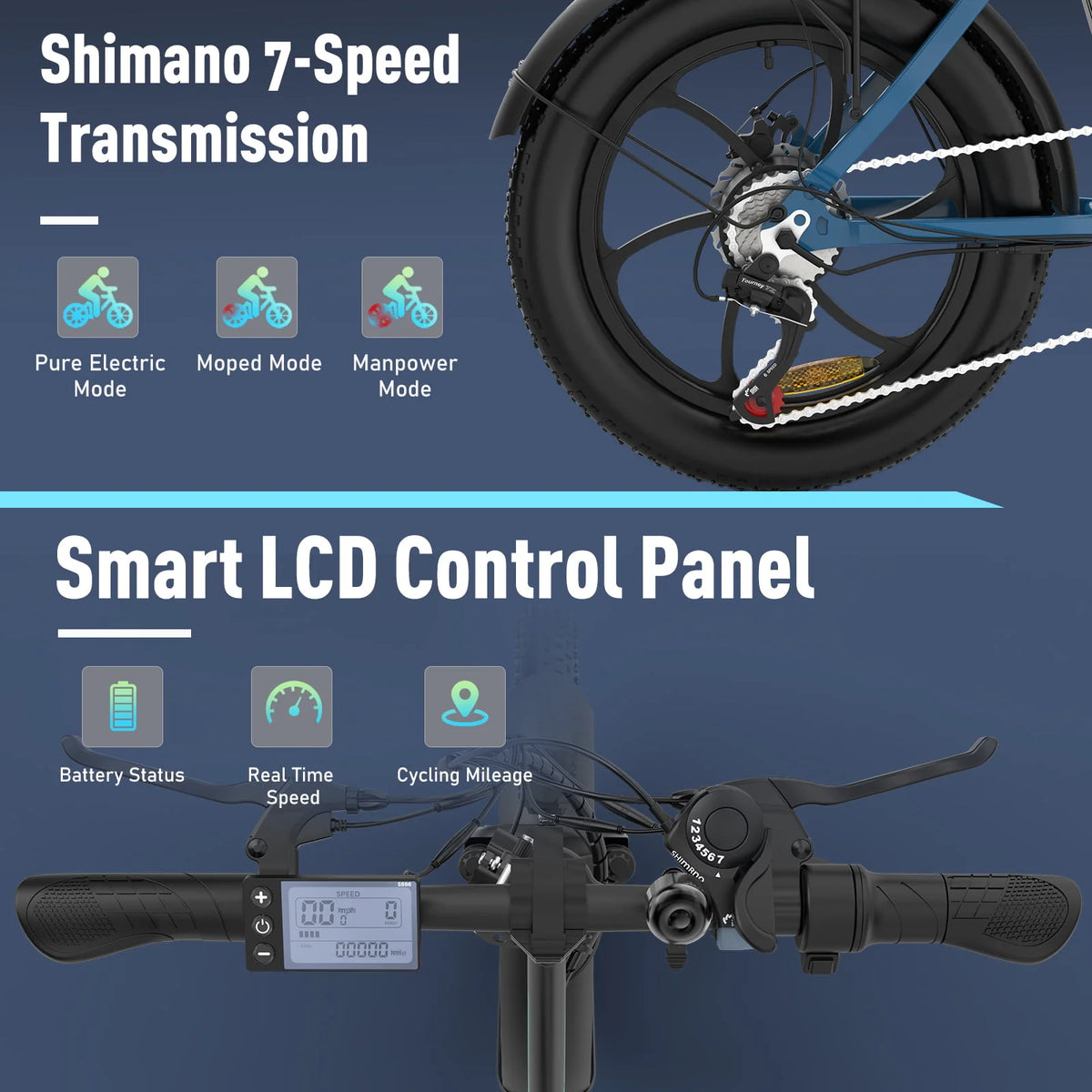 500W Fat Tire Electric Bike 11.2Ah 36V V438713
