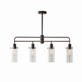 Bronze Metal Clear Glass 4-Light Island Pendant Light G551844