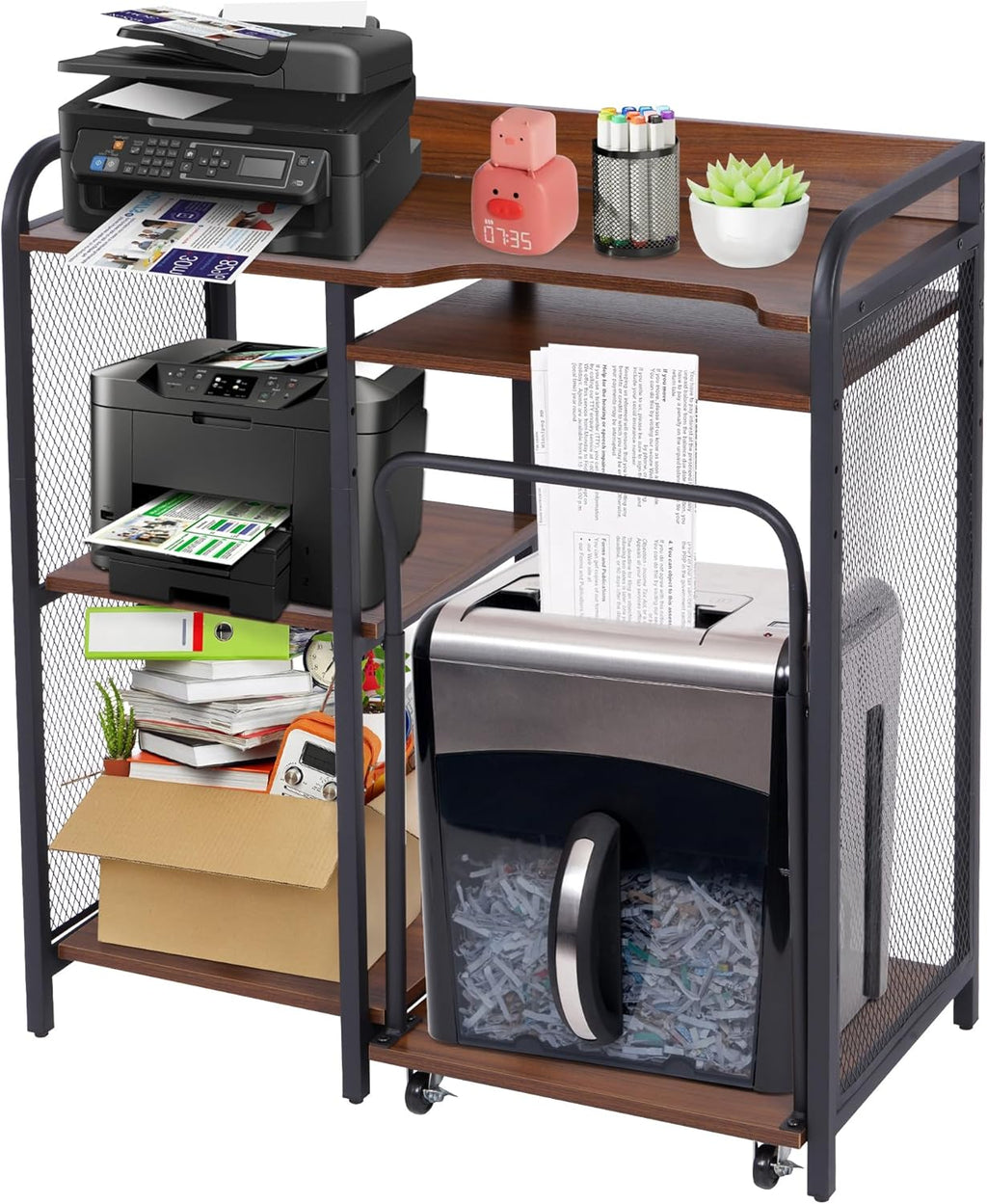 Printer Stand with Storage, 3 Tier Printer Table with Adjustable Storage Rack R1680