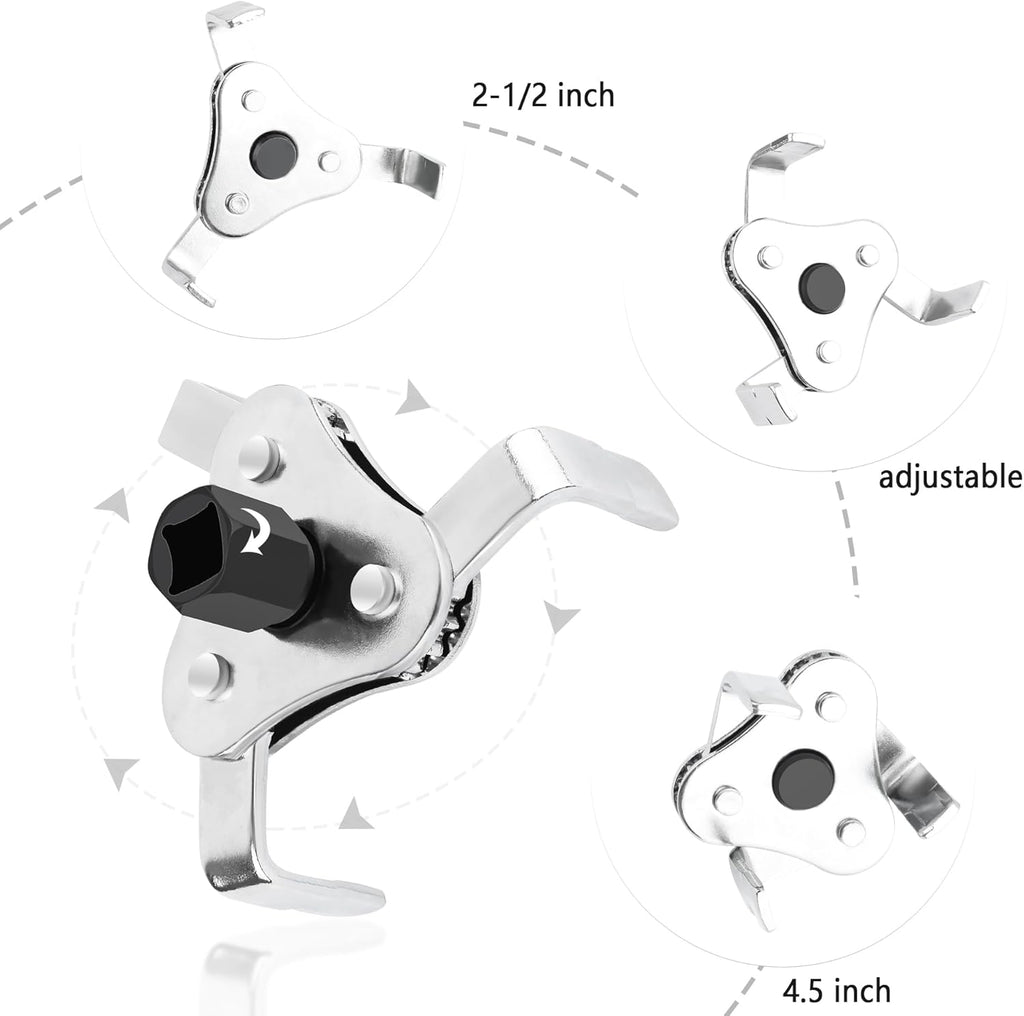 3 Jaw 2 Way Adjustable Oil Filter Wrench Tool U41639
