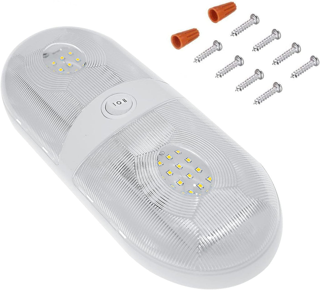 650 Lumens 12V LED Ceiling Dome Light with ON/Off Switch, Natural White 4000-4500K, Pack of 5 M194985