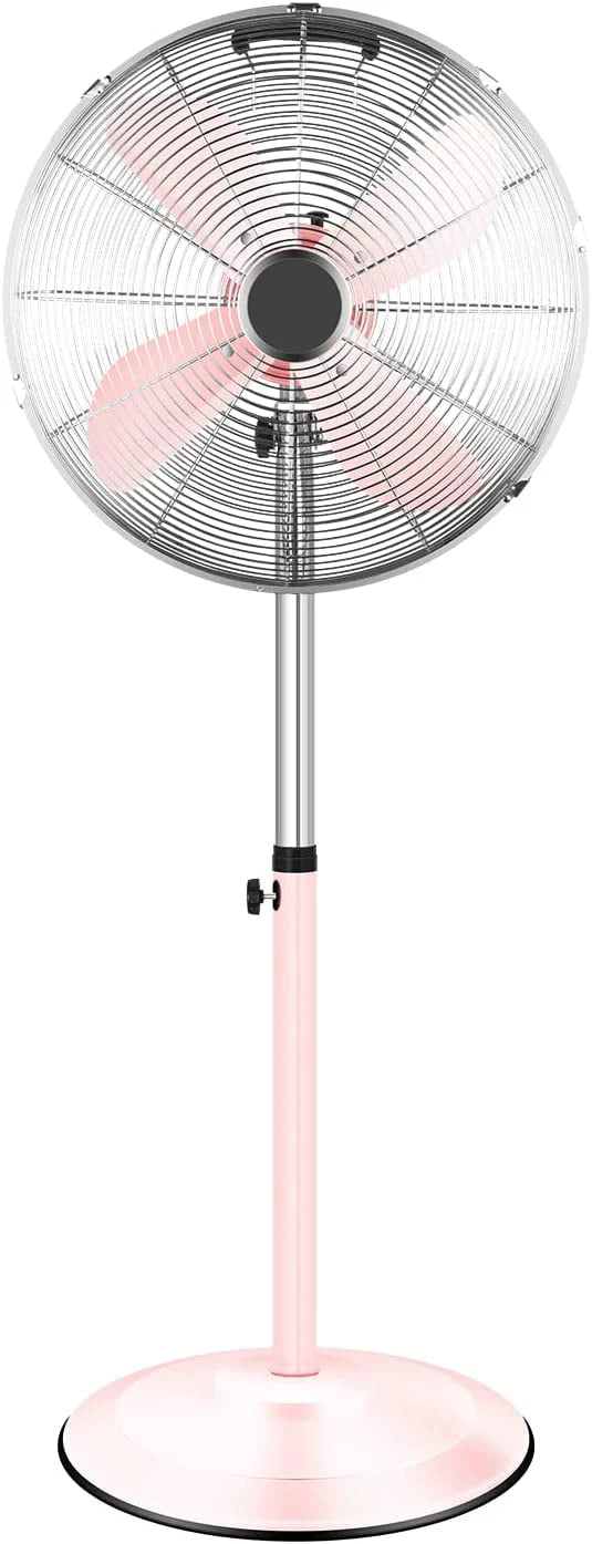 Metal Pedestal Fan, Quiet Oscillating Standing Fan with Height Adjustable G409
