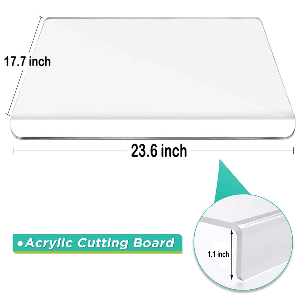 Acrylic Cutting Board with Lip, Transparent 23.6x 17.7in L2465