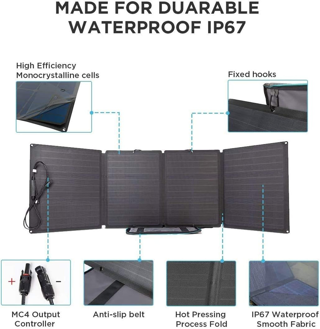 1260Wh Solar Generator with 110W Solar Panel, 1800W AC Outlets, Portable Power Station T290