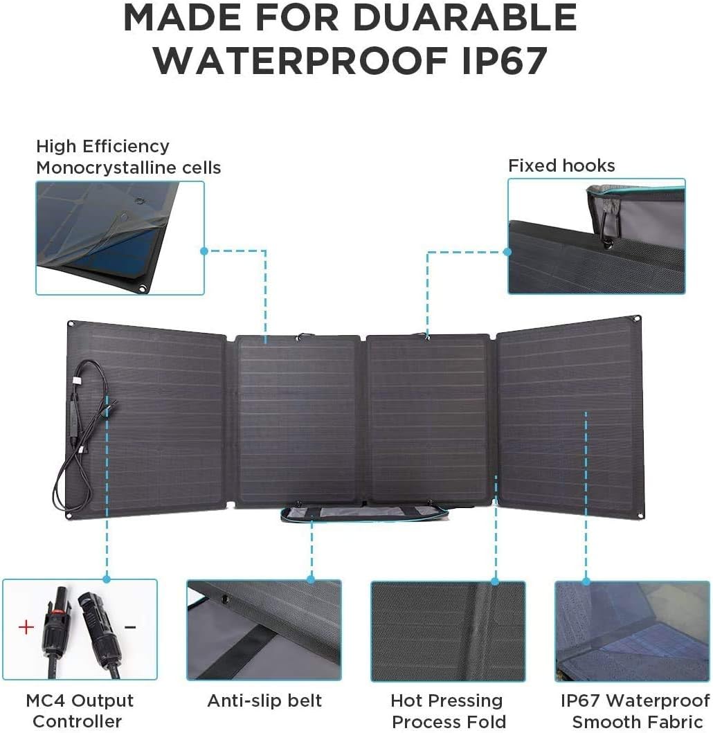 1260Wh Solar Generator with 110W Solar Panel, 1800W AC Outlets, Portable Power Station T290