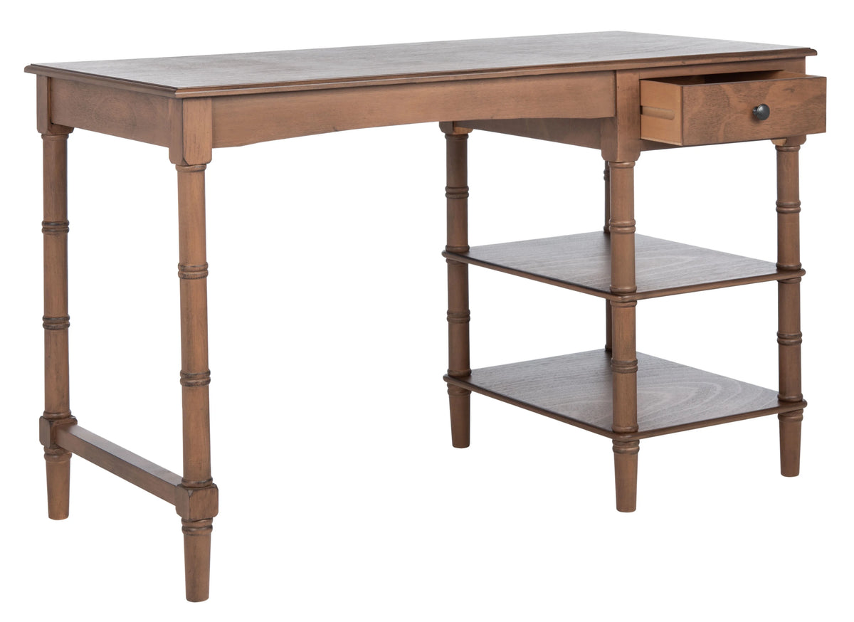 Brown Wood 1-Drawer Writing Desk E818568