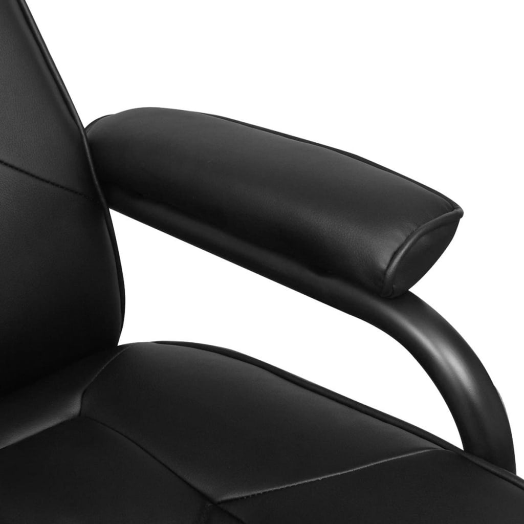 Black Faux Leather Adjustable Recliner Chair with Footstool O6368