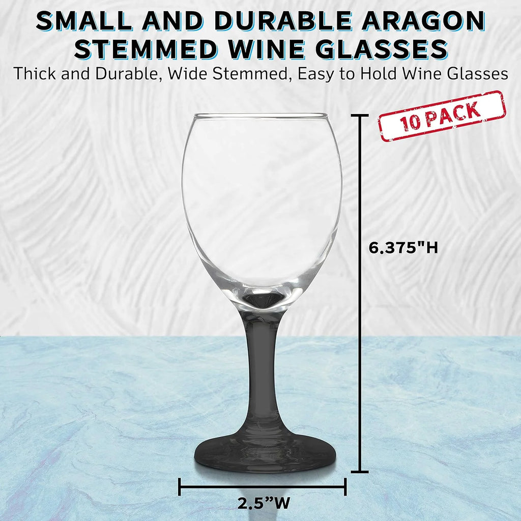 Black 8.5 Oz Wine Glasses Set S1715