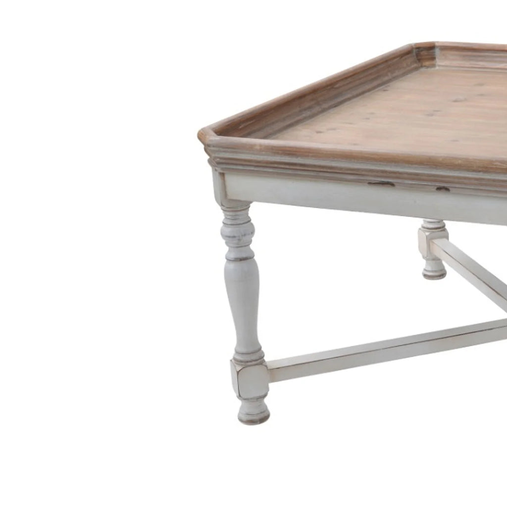 Square Shaped Wooden Coffee Table with Beveled Edges M2859