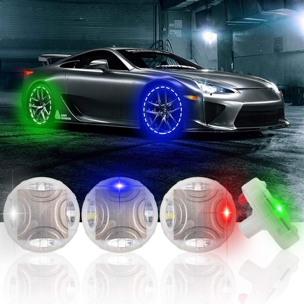 Solar Motion Sensor Wheel Tire Light 4Pack C36898