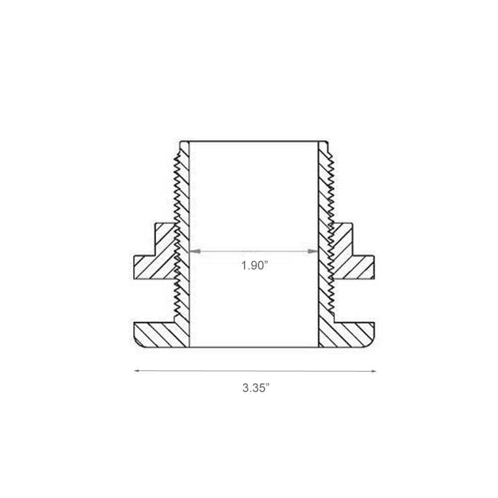 1-1/2 inch Slip x Slip Bulkhead Fitting L2045