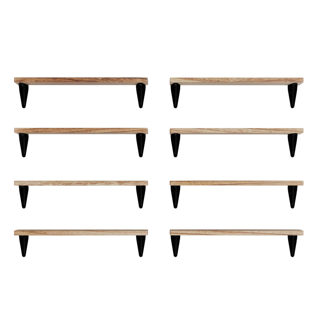 Set of 8 Black Floating Shelves A691845