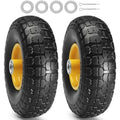 10-Inch Solid Rubber Flat Free Tubeless Tires and Wheels, 2-Pack V80785