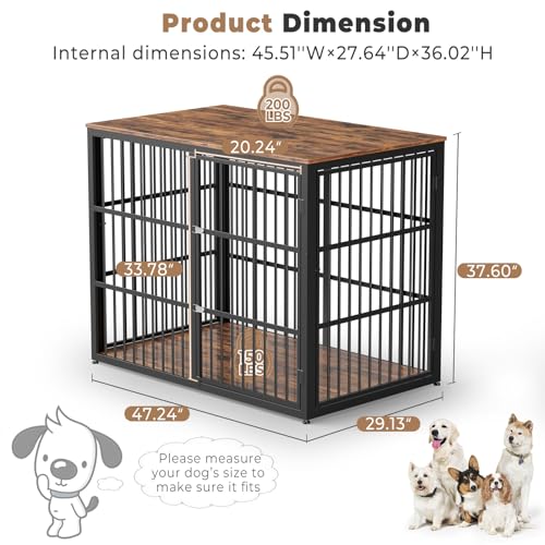 XL Wooden Dog Crate with 3 Doors H65137