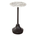 Matte Black Metal and Marble Accent Table D33964