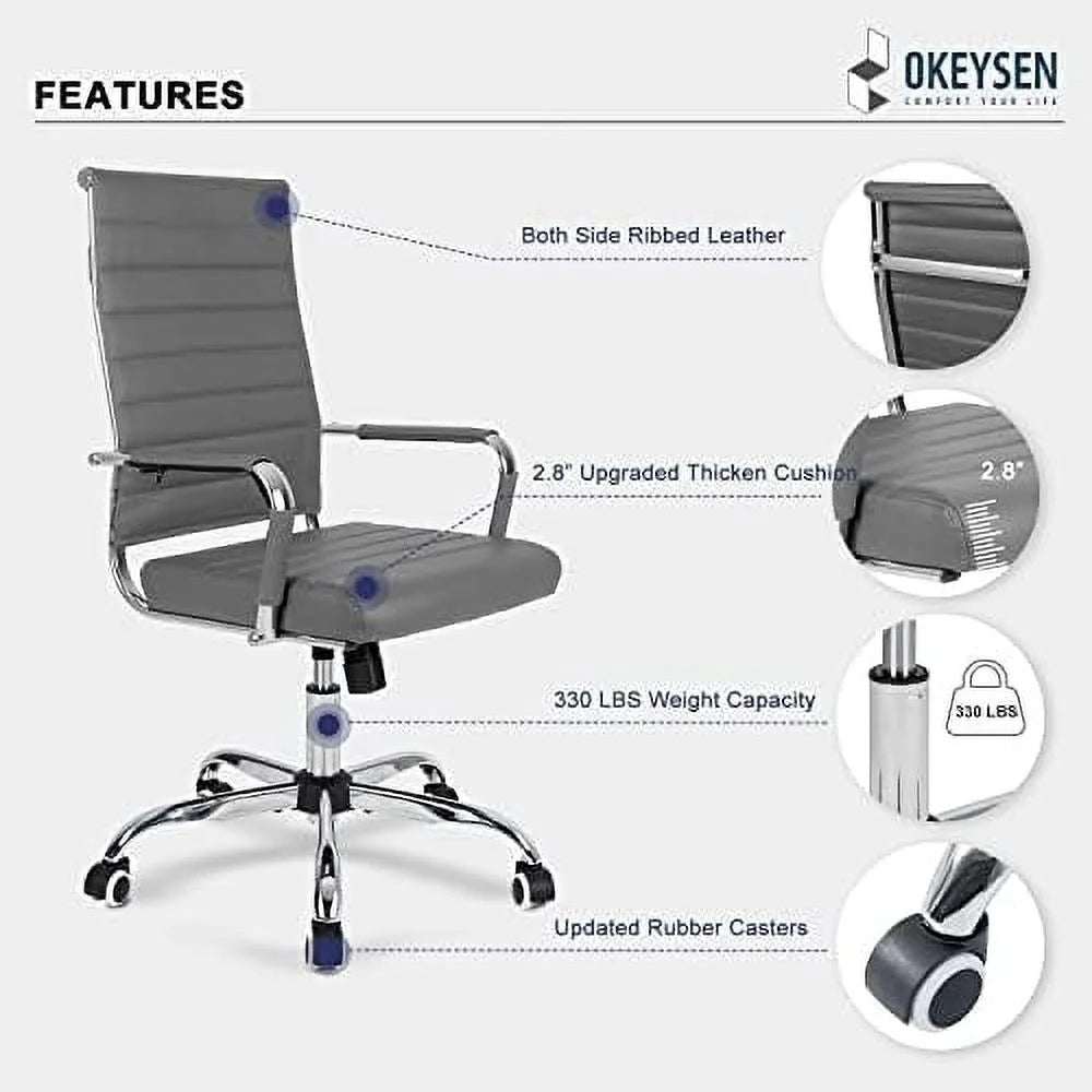 Ergonomic High Back PU Leather Office Chair H999590