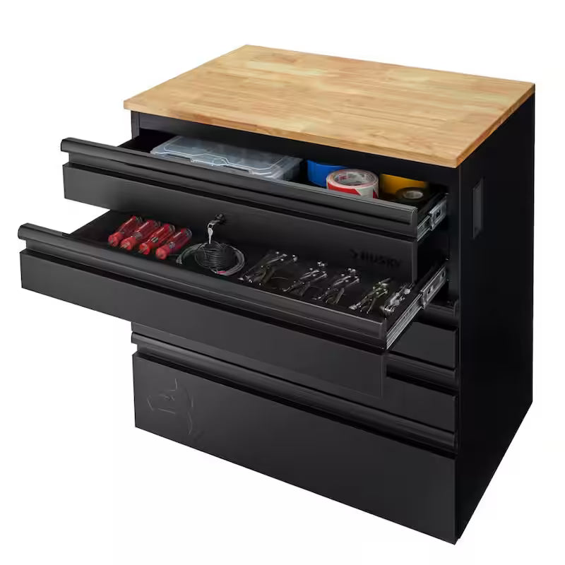 3-Piece Heavy Duty Welded Steel Garage Storage System in Black M996