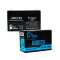 6V 12Ah Sealed Lead Acid Battery with F1 to F2 Terminal Adapters E727365