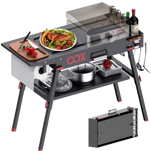 Black Stainless Steel Portable Folding Grill Table K12059