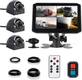 4CH Dash Cam Backup Camera 7.0'' Monitor Recording DVR Front & Sides & Rear VGA with Infrared Night Vision Lens R4940