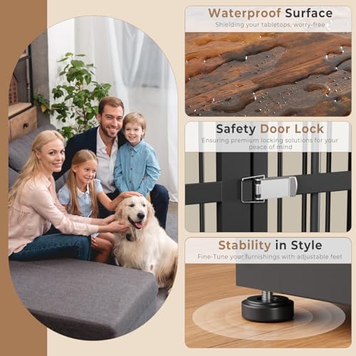 XL Wooden Dog Crate with 3 Doors H65137