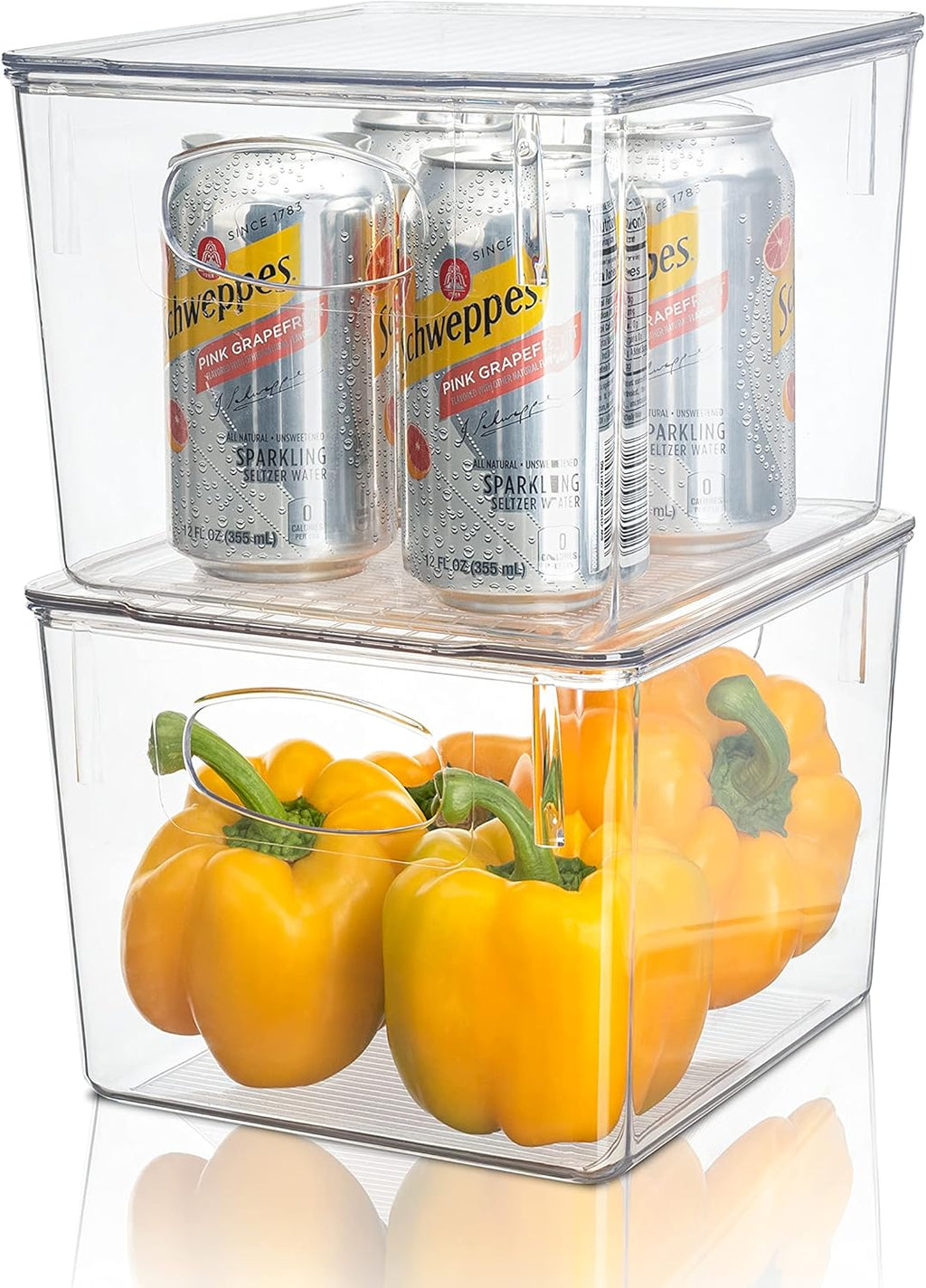 Clear Stackable Plastic Storage Bins with Lid, 4 Pack of 2 N98660