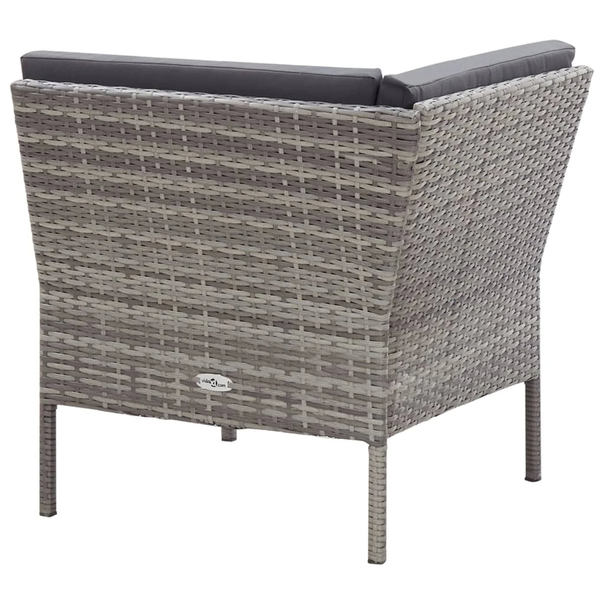 6 Piece Outdoor Conversation Set Gray Poly Rattan Patio Sectional with Coffee Table H605