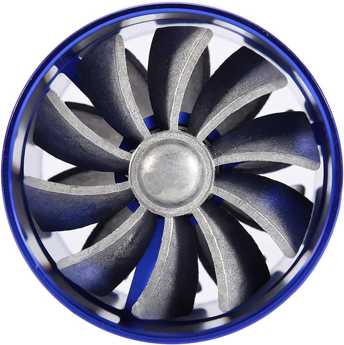Twin Fan Turbine Car Air Intake Turbocharger Super Gas Fuel Saver Turbo (Blue) W716409