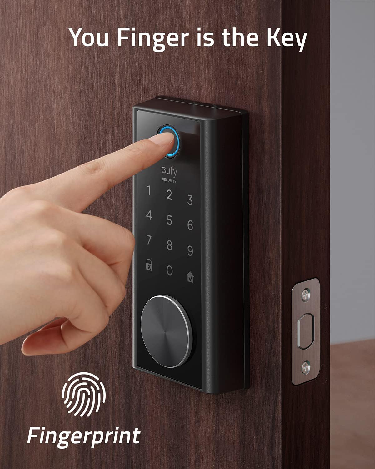 Smart Lock with Fingerprint Scanner and Touchscreen Keypad P419140