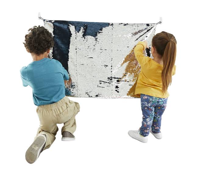 Sensory Sequin Panel, 24 x 36 Inches, Blue/Silver A749690